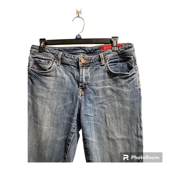 Womens Skinny Fit Seven7 size 32 Raw Hem blue jeans - Picture 3 of 9